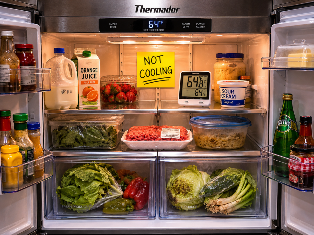 thermador fridge not cooling